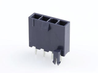 1726470104 - Mini-Fit Jr. Header, Single Row, Vertical, 4 Circuits, Nylon, 94V-2, Matte Tin (Sn) Plating, Glow-Wire Capable, Black