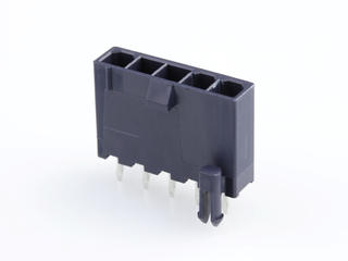 1726470106 - Mini-Fit Jr. Header, Single Row, Vertical, 6 Circuits, Nylon, 94V-2, Matte Tin (Sn) Plating, Glow-Wire Capable, Black